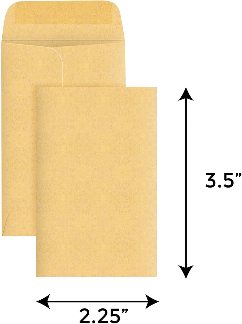 Aqirva #1 Coin Envelopes 1000 Pcs - 2.25×3.5 Inches – Thick & Heavy-Duty Gummed Flapped Kraft Envelopes – Perfect for Coins, Money, Seeds, Home, Office, Wedding & Pocket Use - Image 2